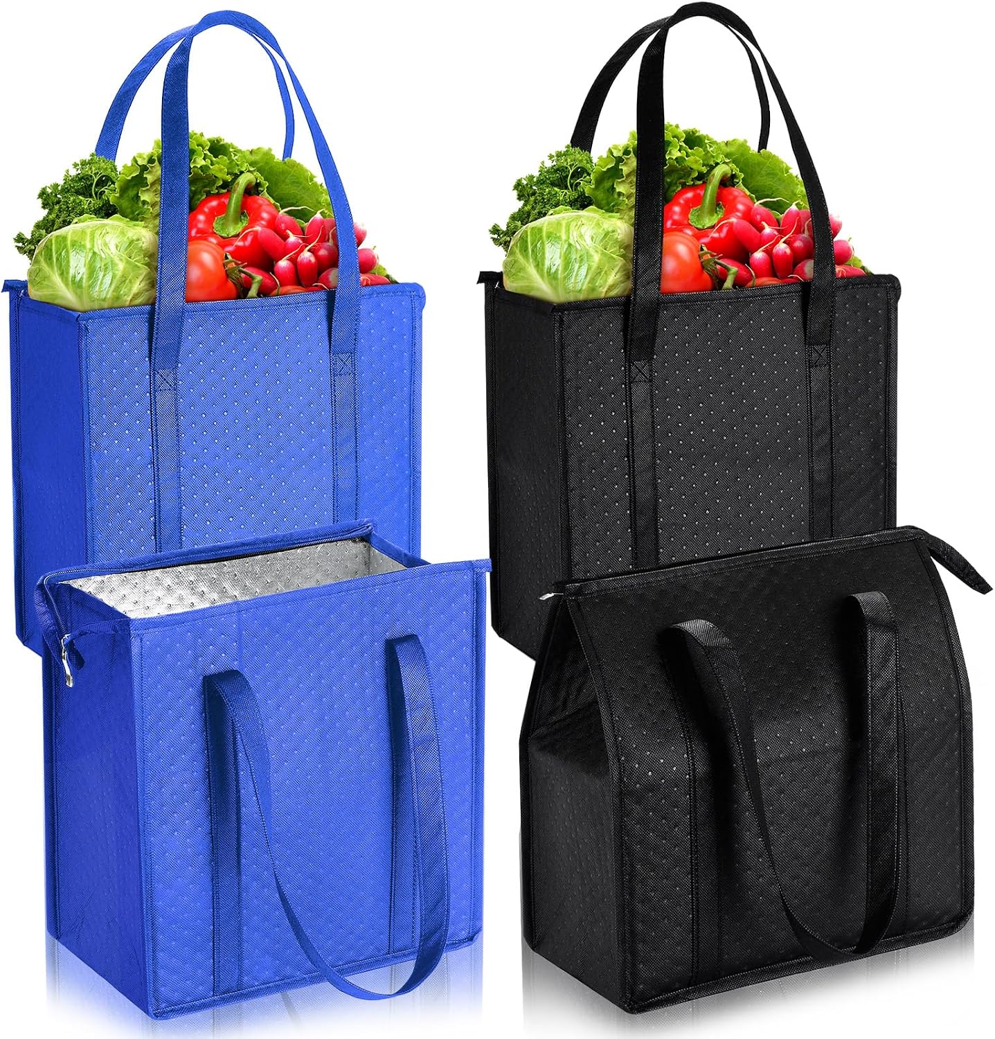 Set 4 bolsas aisladas grandes con cremallera para alimentos