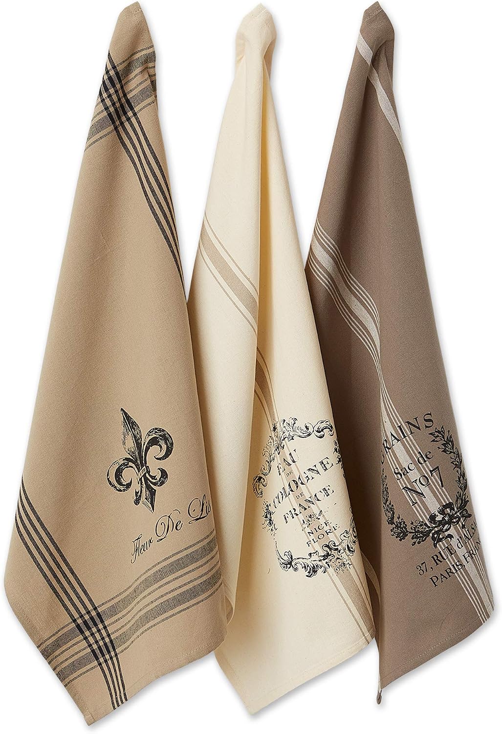 Set 3 paños cocina 100% algodón 18x28pulg fútbol rayas