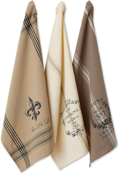 Set 3 paños cocina 100% algodón 18x28pulg fútbol rayas