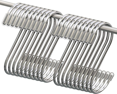 20 Ganchos S Metal 3.4" para Macetas Bolsos Plateado