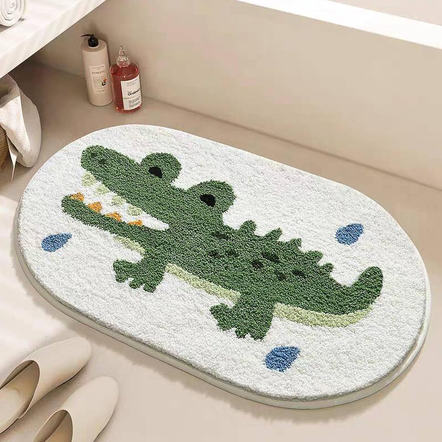 Tapete baño cocodrilo antiderrap absorbente lavable