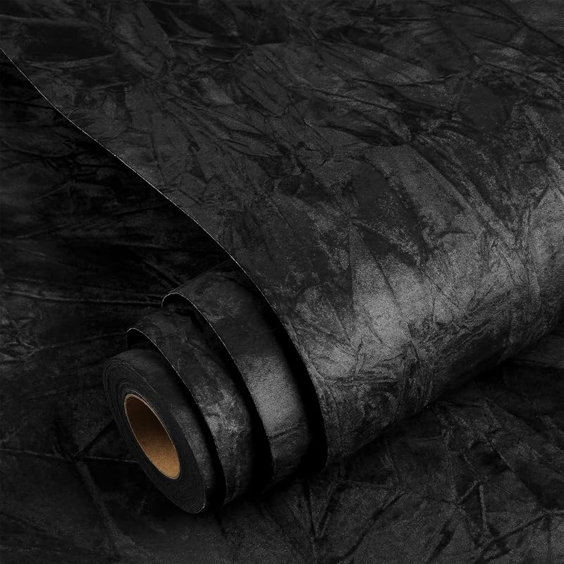 Papel tapiz terciopelo negro autoadhesivo dormitorio