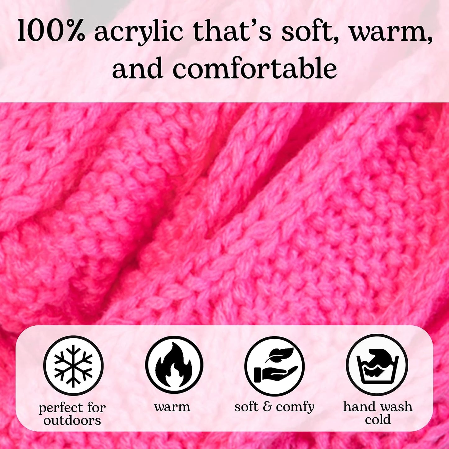 Conjunto gorro bufanda guantes mujer invierno rosa