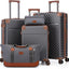Set 5 maletas ABS rígidas ligeras con ruedas TSA gris