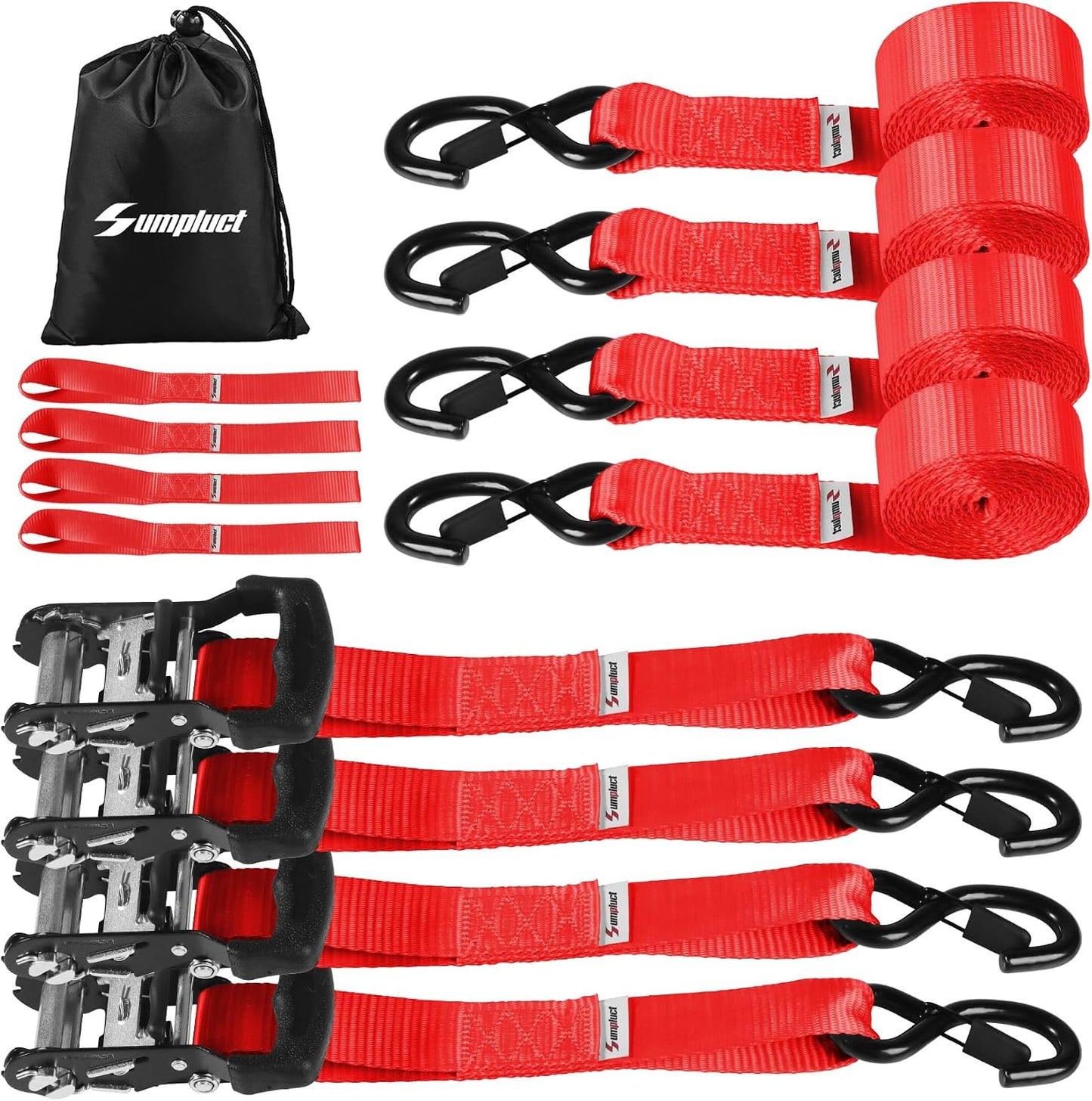 Set 4 Correas Trinquete 4400lb 15pulg Camión Moto