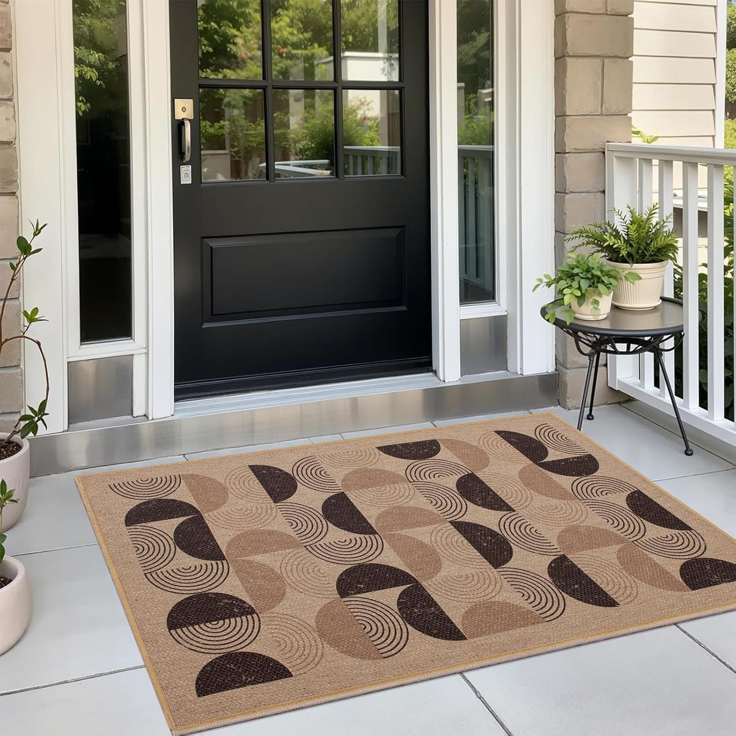 Alfombra yute geométrica 2x3pulg antiderrap