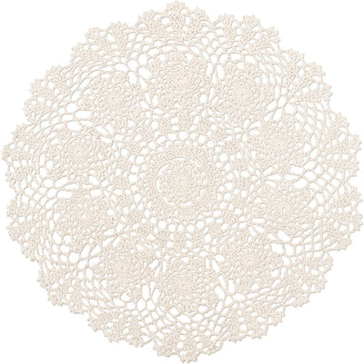 Juego de 2 manteles individuales de encaje con forma de flor, de 16 pulgadas