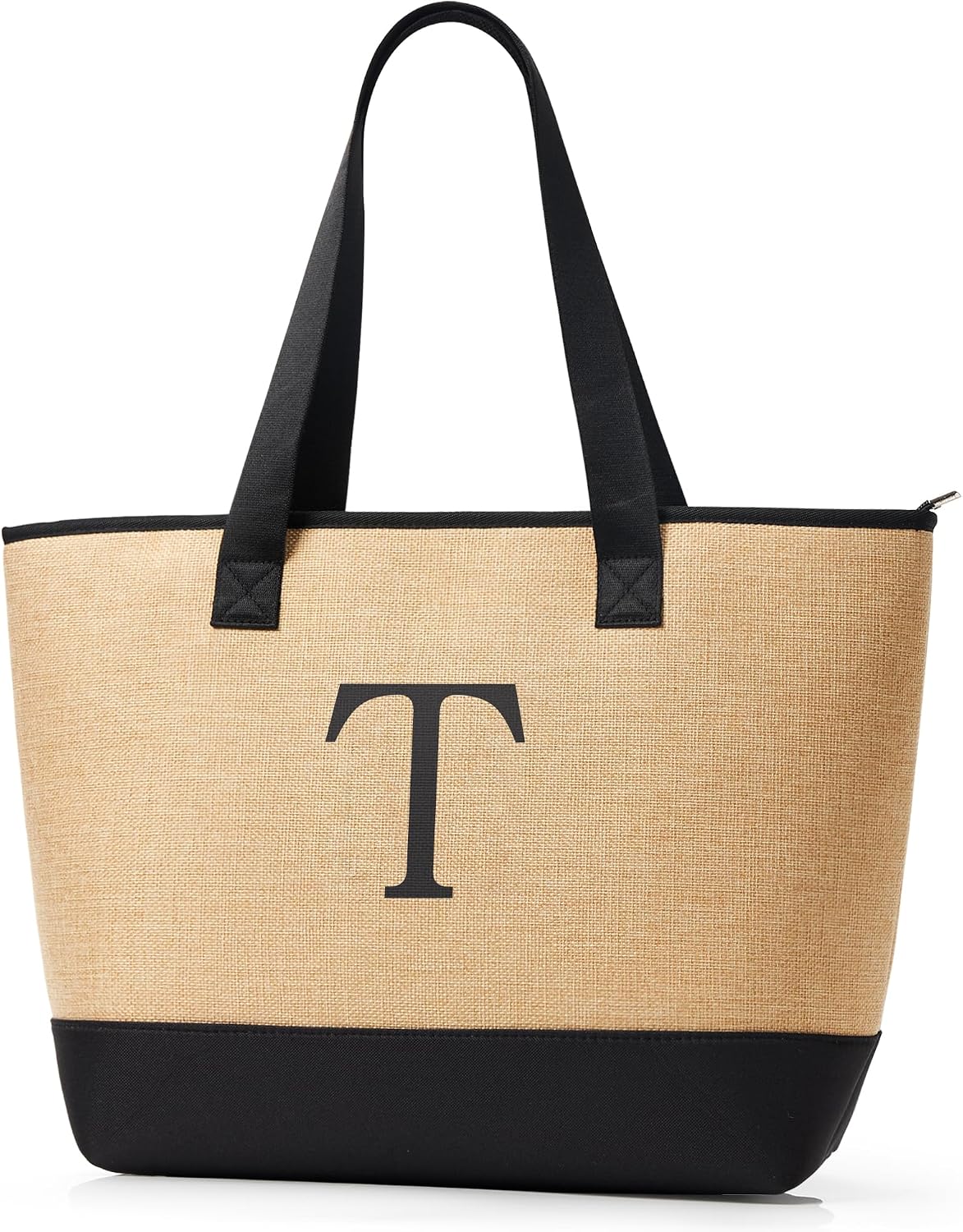 Bolsa playa personalizada con inicial cremallera 20L ligera