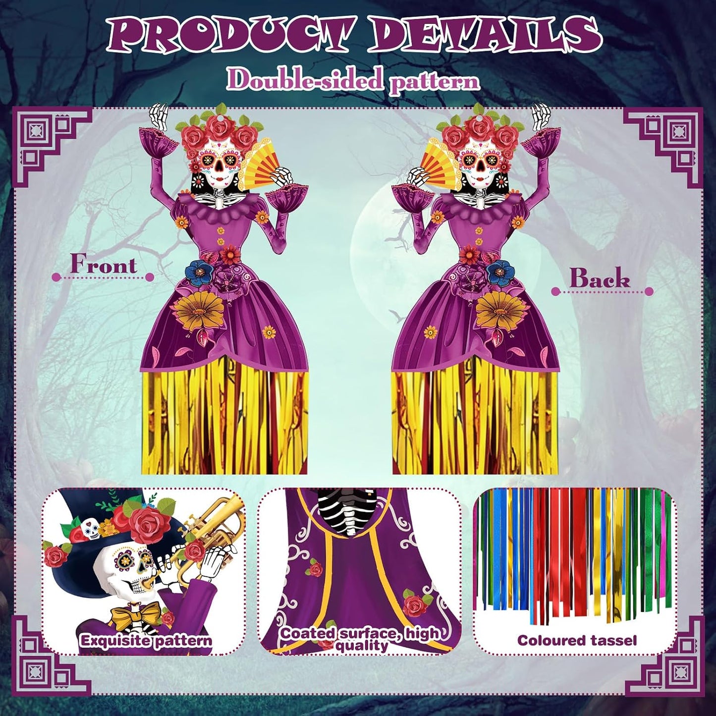 8 Pzas Decoración Calavera Azúcar Día Muertos Halloween
