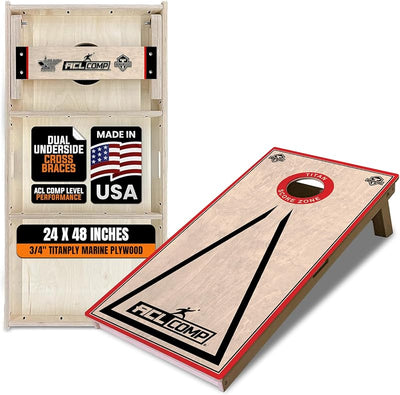 Tablero Cornhole Madera Sólida con Manillas Set Adultos