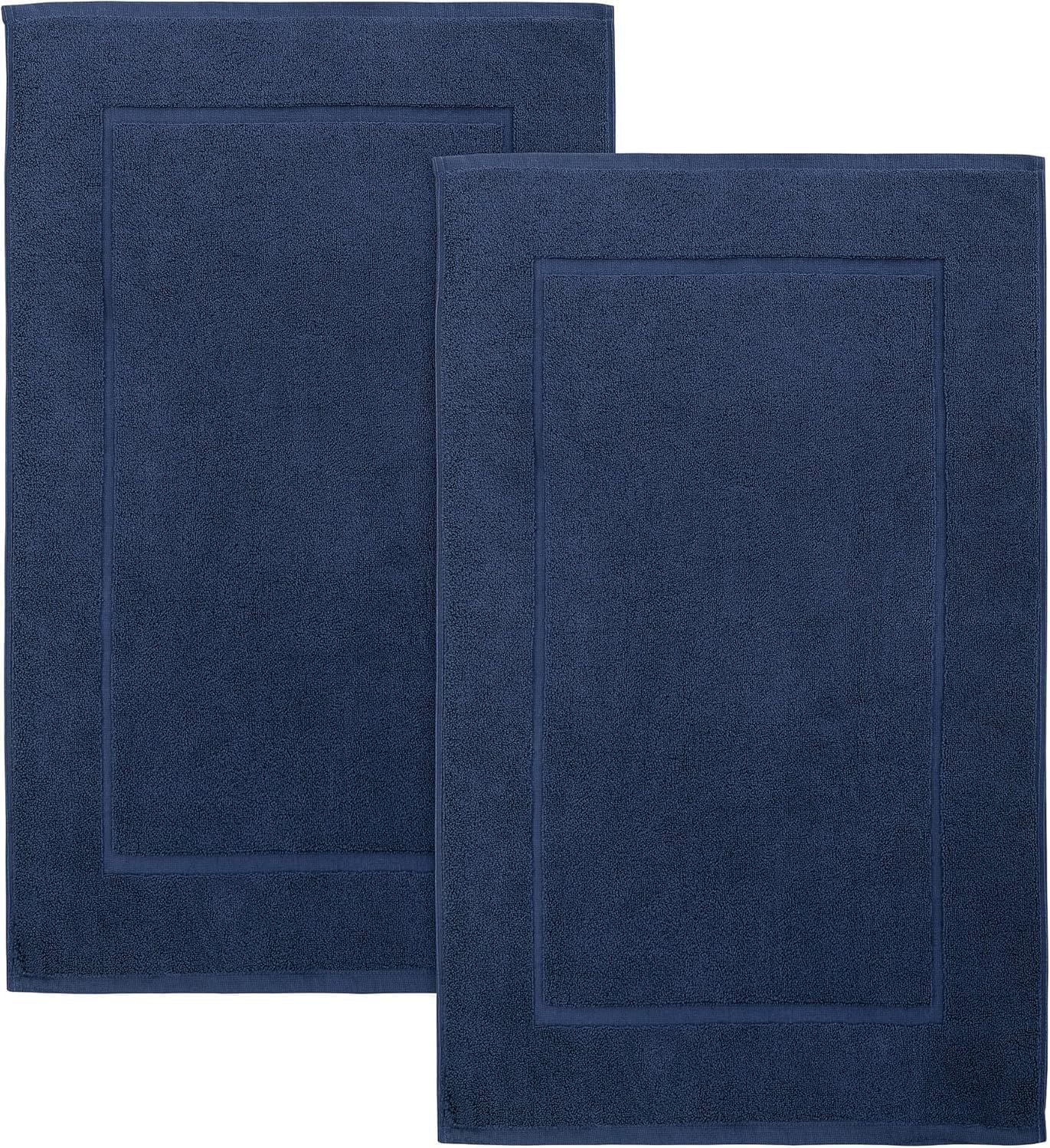 Set 2 Tapetes Baño Algodón 32x20pulg Azul Marino