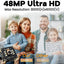 Cámara USB 48MP 8K enfoque automático sin distorsión 6 LED