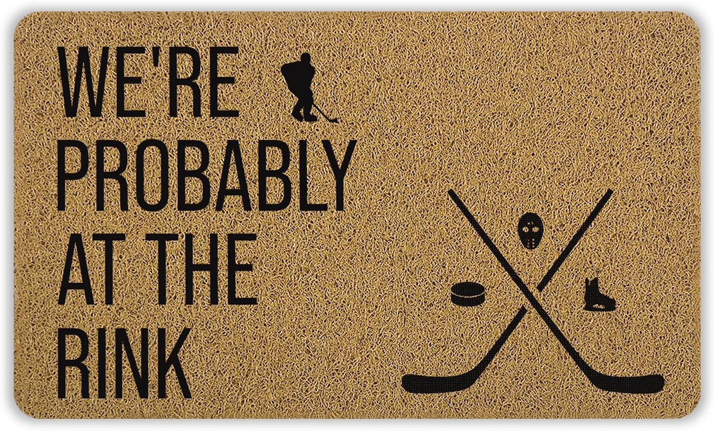 Tapete hockey texto inglés bienvenida habitación niños