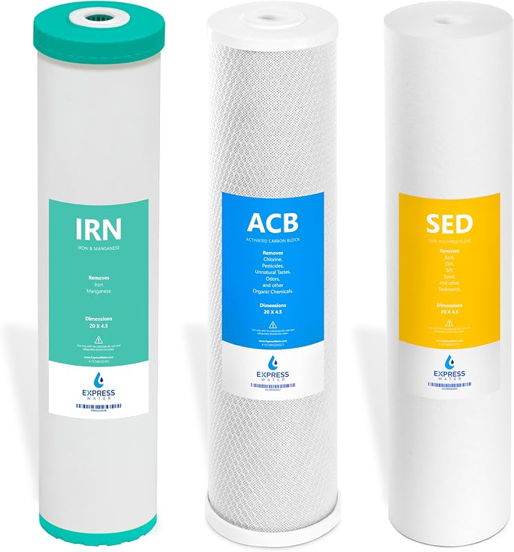 Set filtros agua hierro manganeso 3 etapas 4.5x20"