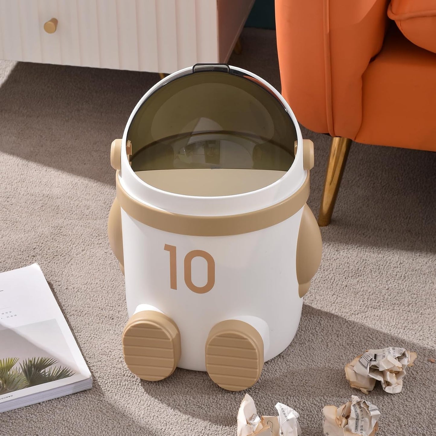 Bote basura astronauta para niños 3.2gal tapa extraíble
