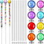 Pack 8 varillas jardín con cuentas 12" 8 colores