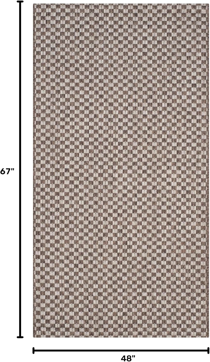 Alfombra lavable exterior 4x5ft7" marrón claro y gris claro