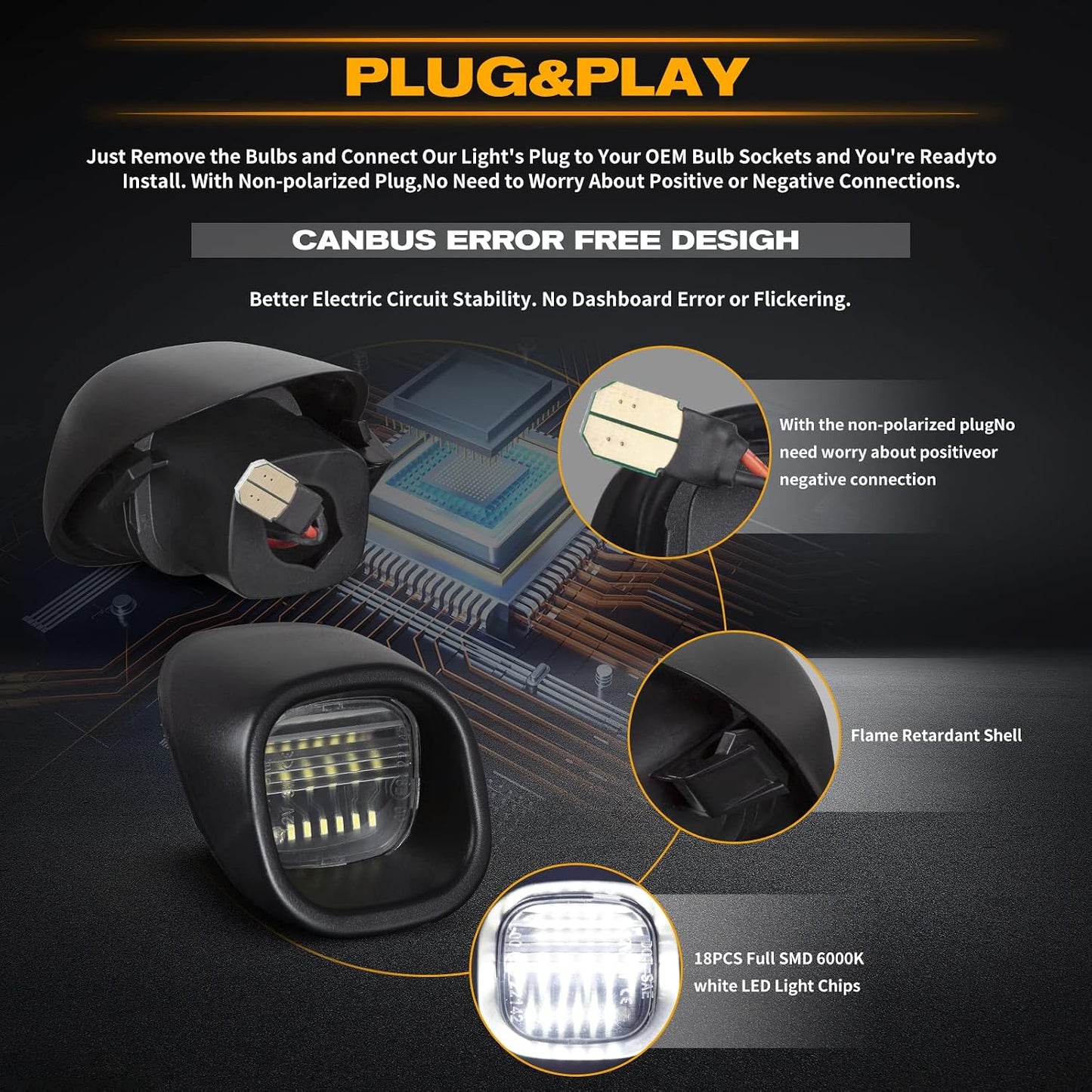 Lámpara LED placa matrícula comp Chevy Blazer S10 98-05