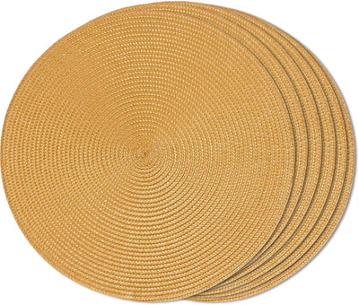Set 4 Manteles Redondos Antiderrap 15pulg Amarillo