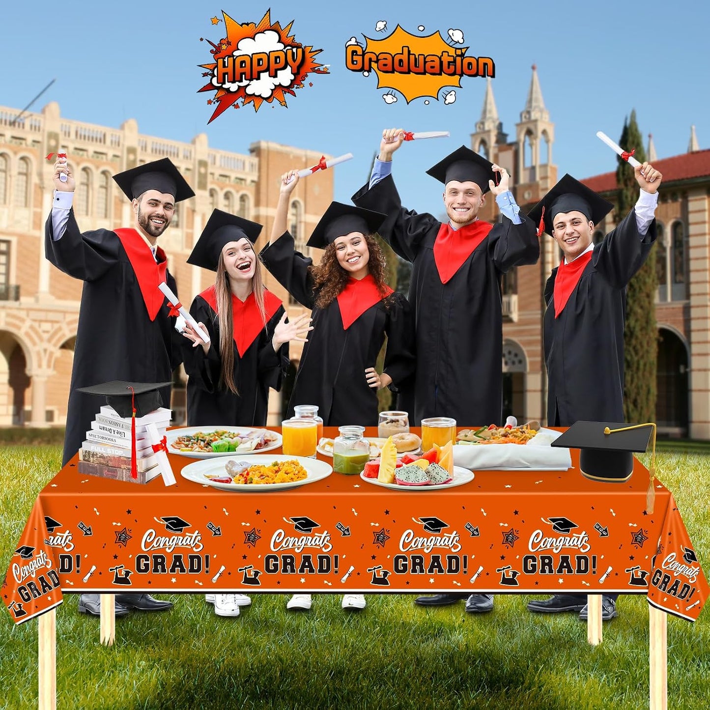2 Pack Manta Graduación Plástico Rectangular 108x54inch