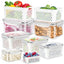 6 Pzas Contenedor Frutas Verduras con Colador Refrigerador