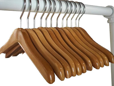 Perchas madera 6pulg para ropa muñecas mascotas 12pzas