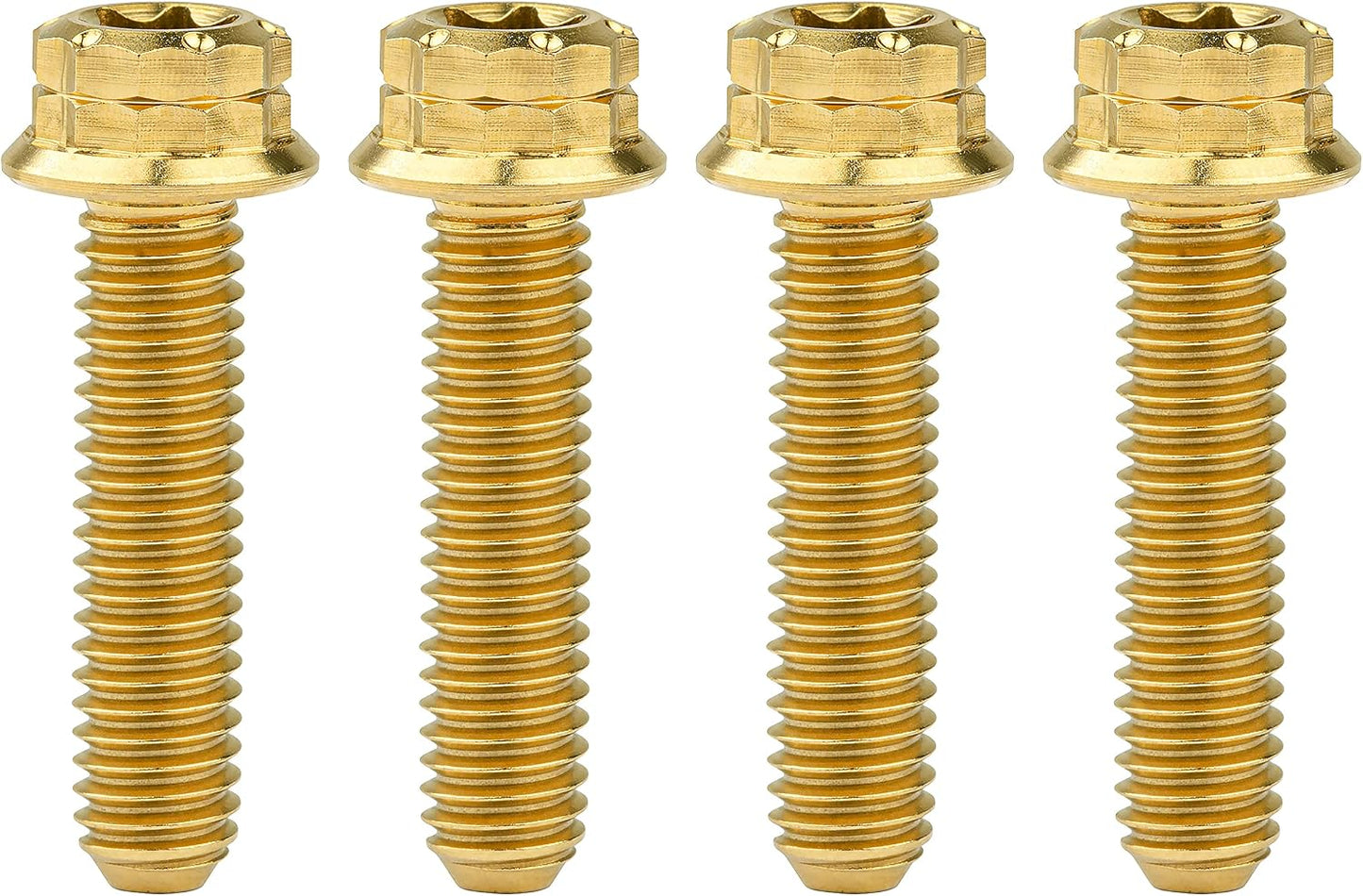 Brida titanio M6x25mm 4 Pzas dorado