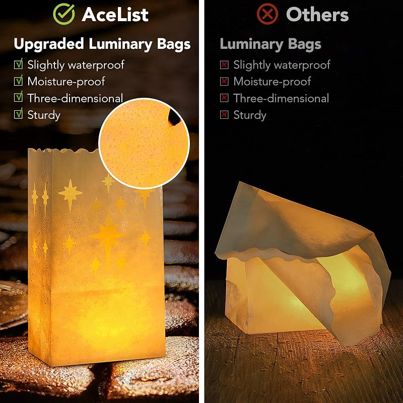 30 Bolsas Luminarias Velas LED Sin Llama Para Bodas Navidad