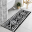 Alfombra baño boho negra tribal antiderrap lavable