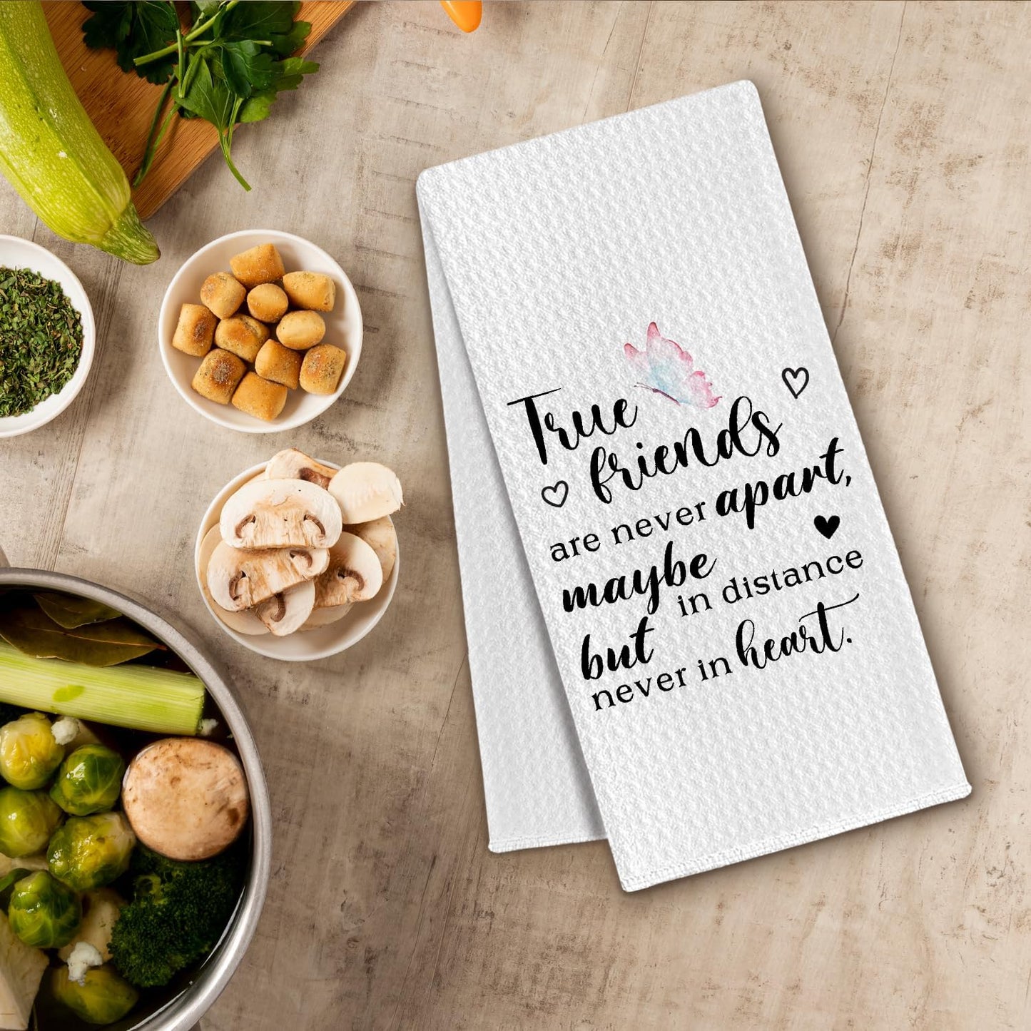 Toalla cocina regalo amistad true friends 16x24