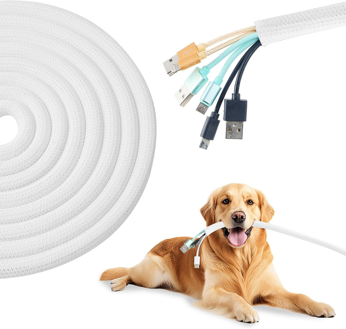 Funda cables blanca 50pulg tubo protector poliéster ignífugo