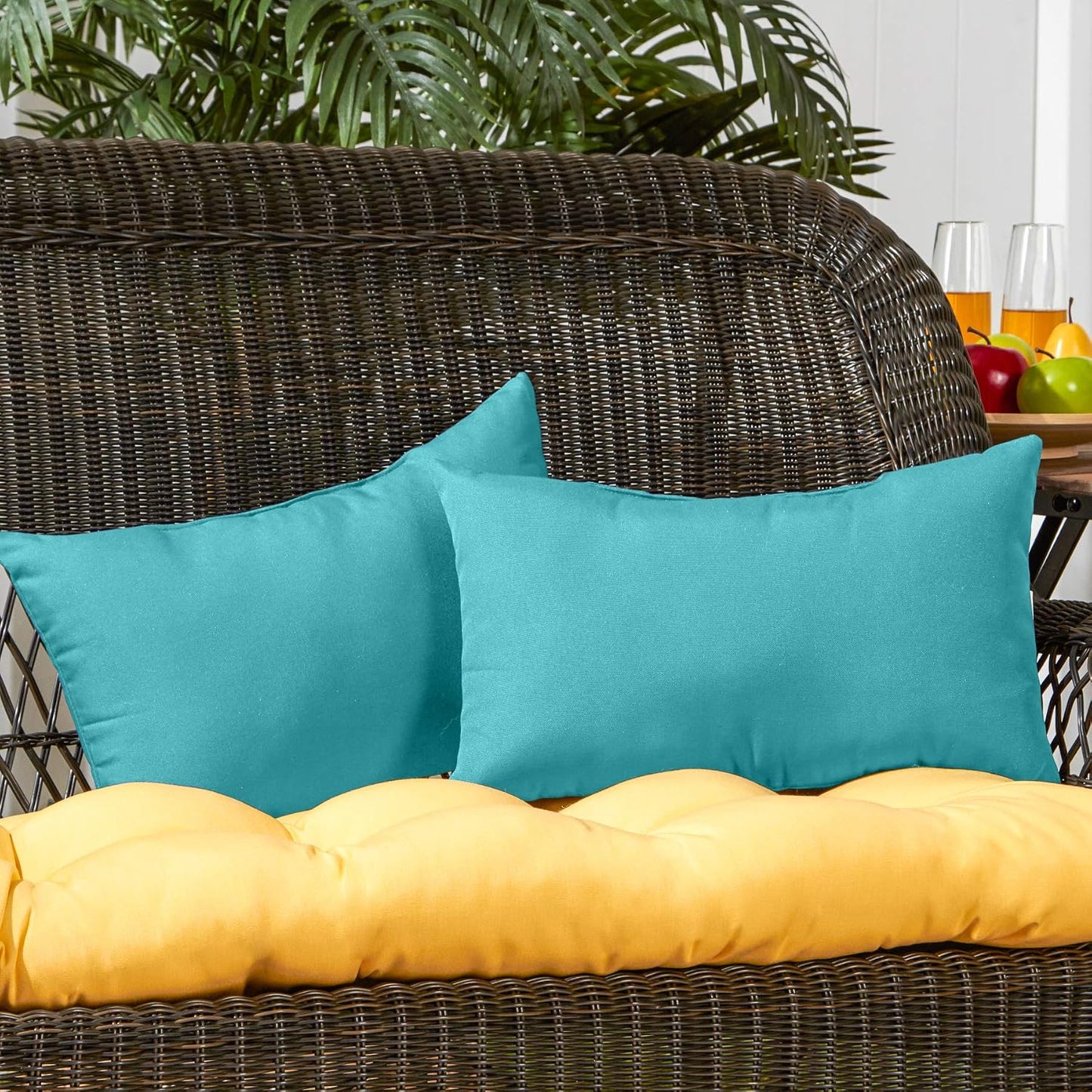 2 Almohadas Decorativas Rectangulares 19x12" Exterior