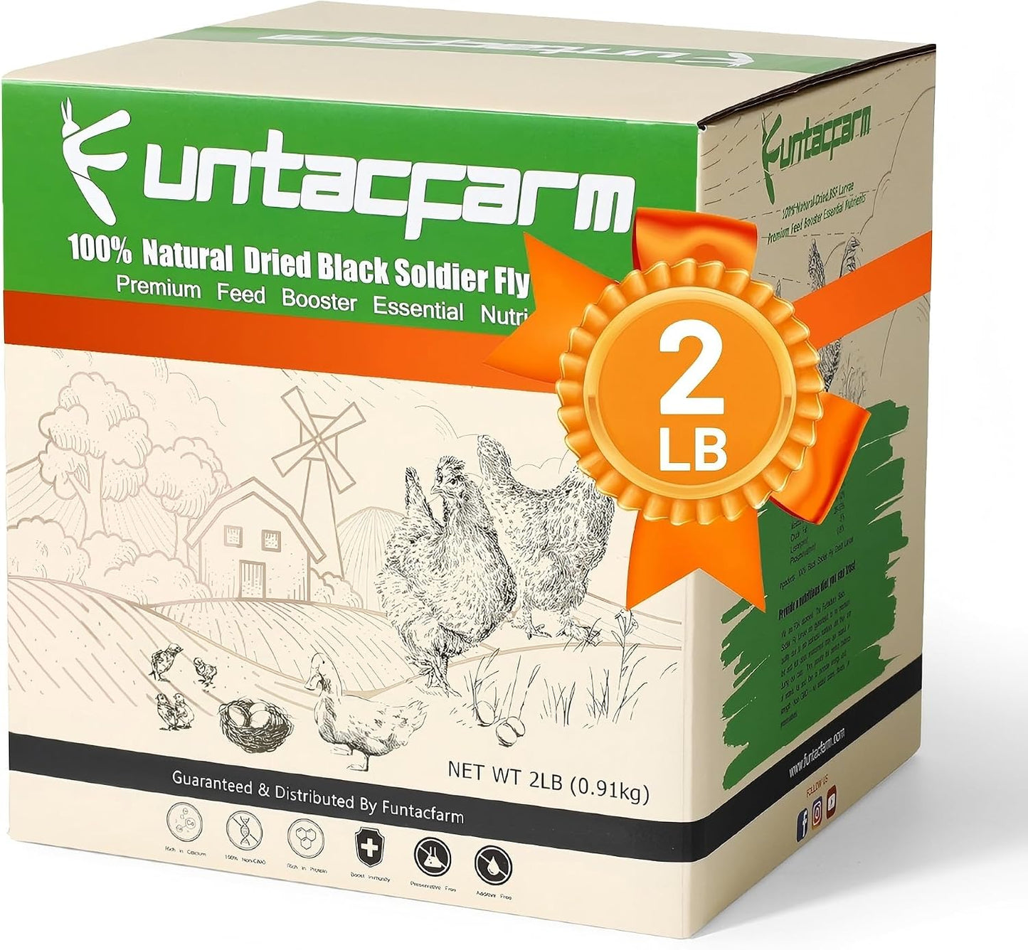 Larvas secas mosca soldado negro 2lb para gallinas