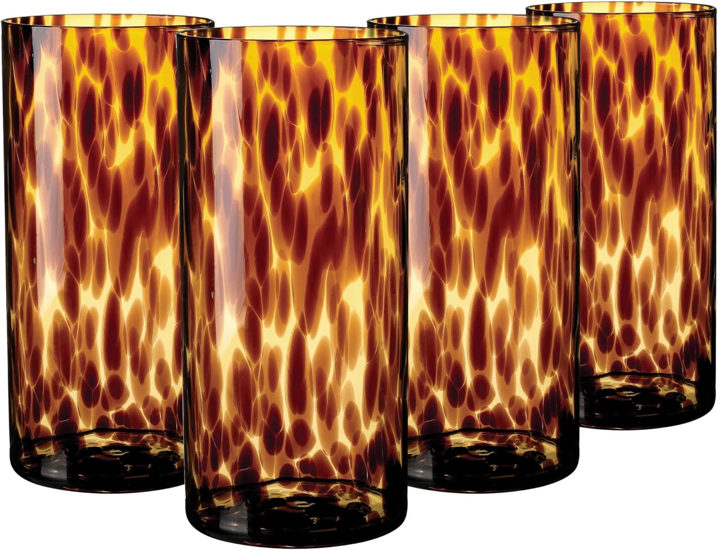 Pitcher Vidrio Tortuga con 4 Vasos Alto 10oz Sin Plomo