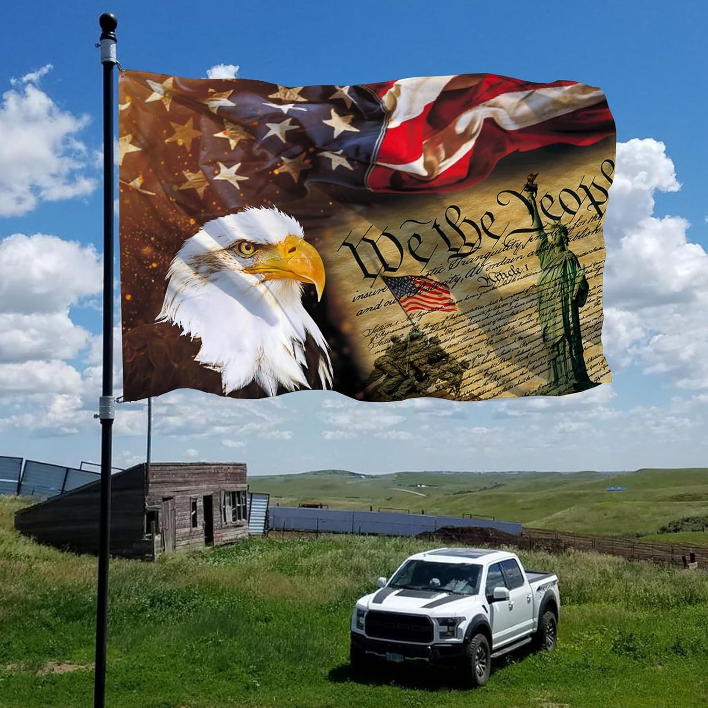 Bandera Estatua Libertad 3x5ft exterior vintage