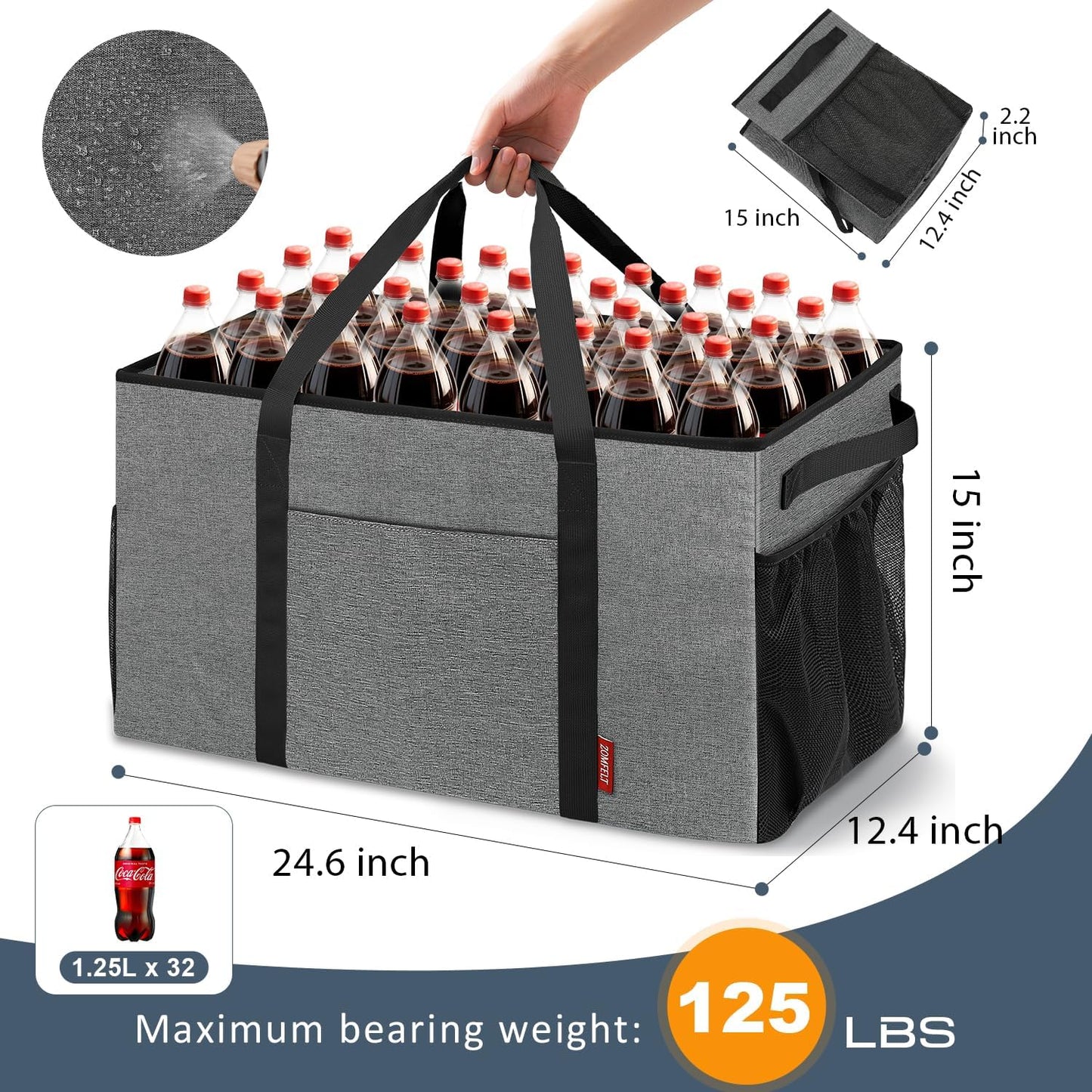Bolsa utilitaria 75L con divisores removibles reutiliz.