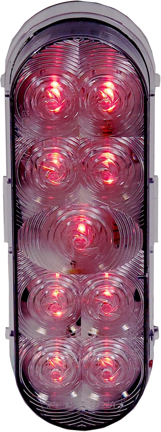 Luz ovalada roja 6" parada/trasera/giro transparente