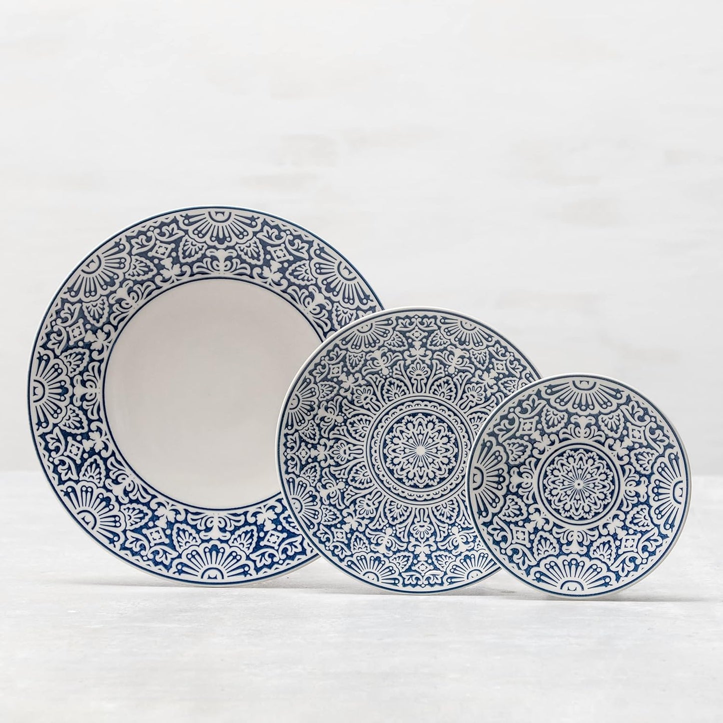 Plato sin borde 6.25pulg para pan y mantequilla 4uds azul