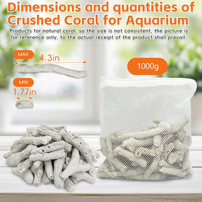 Coral triturado 2.2lb para acuario agua dulce con bolsa malla