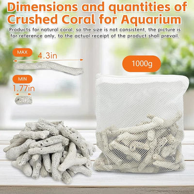 Coral triturado 2.2lb para acuario agua dulce con bolsa malla