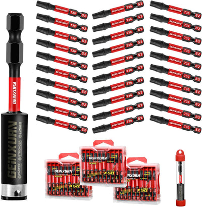 Set 30 Pzas Puntas Destornillador Magnético T30 2pulg Acero