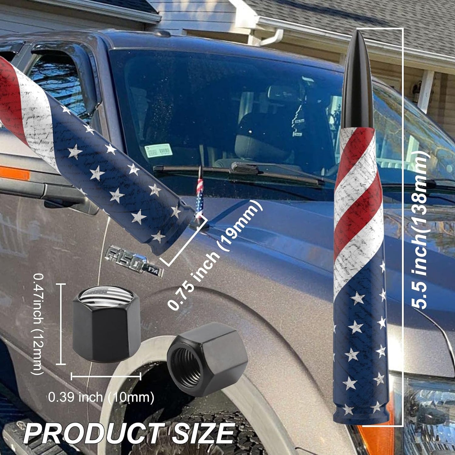 Mástil antena tipo bala para camión GMC Sierra Ford F150