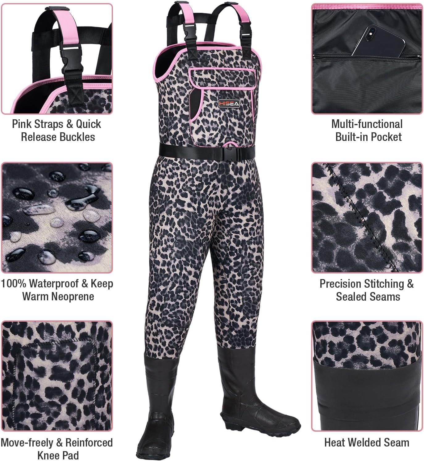 Zancudas neopreno 4.5mm mujer estampado leopardo