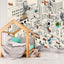 Papel tapiz infantil estilo cómics mural graffiti
