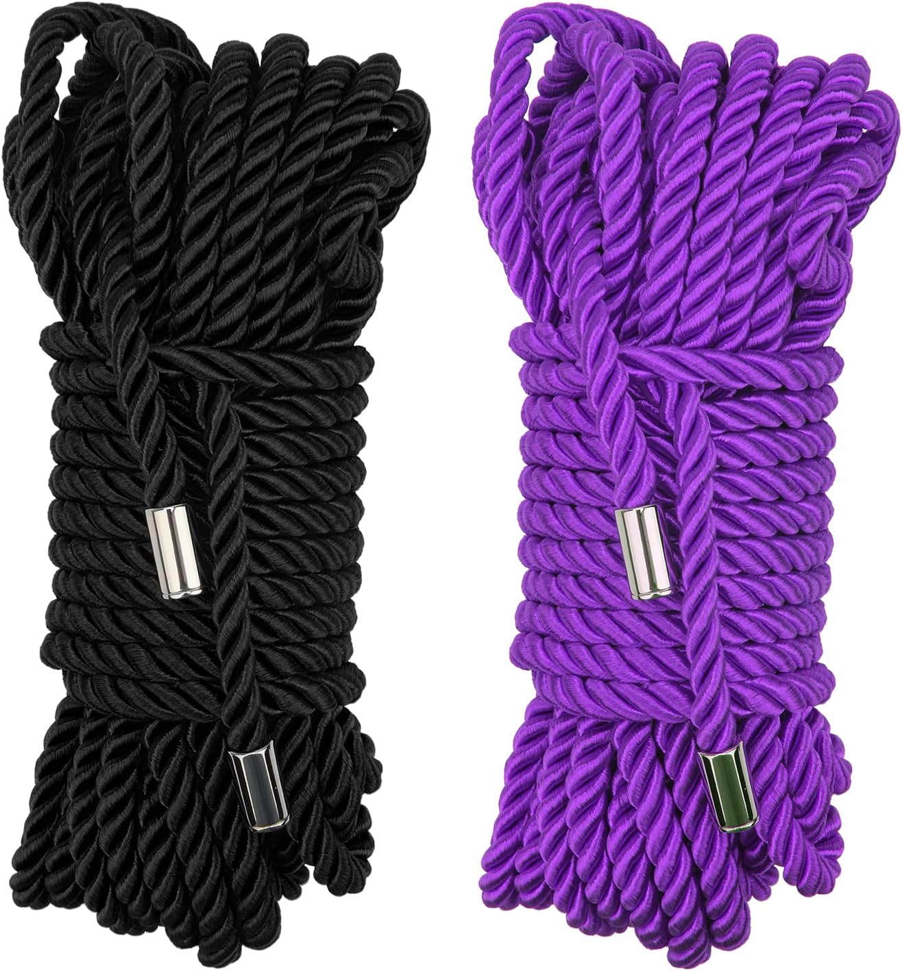 Cuerda shibari de seda suave con ribete y cordón trenzado