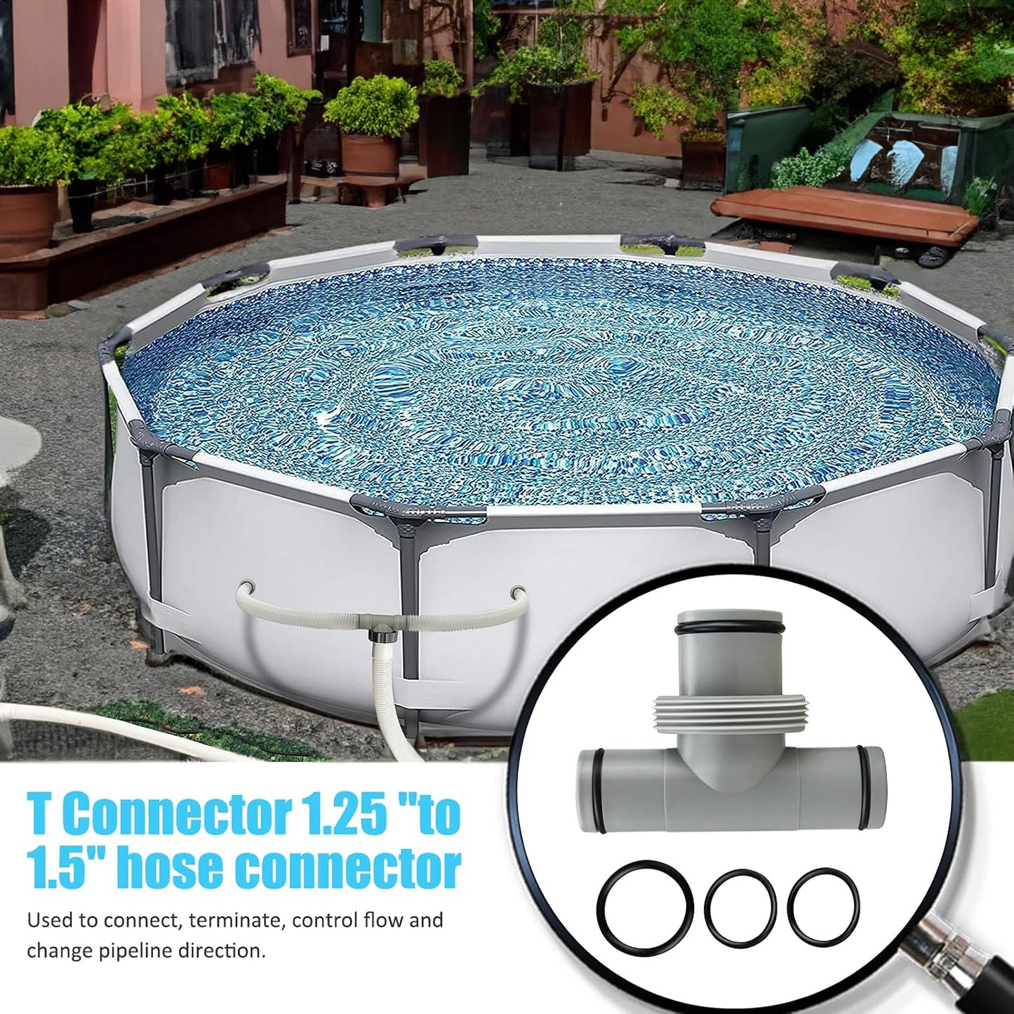 Conector T manguera filtro 1.5 a 1.25 pulg