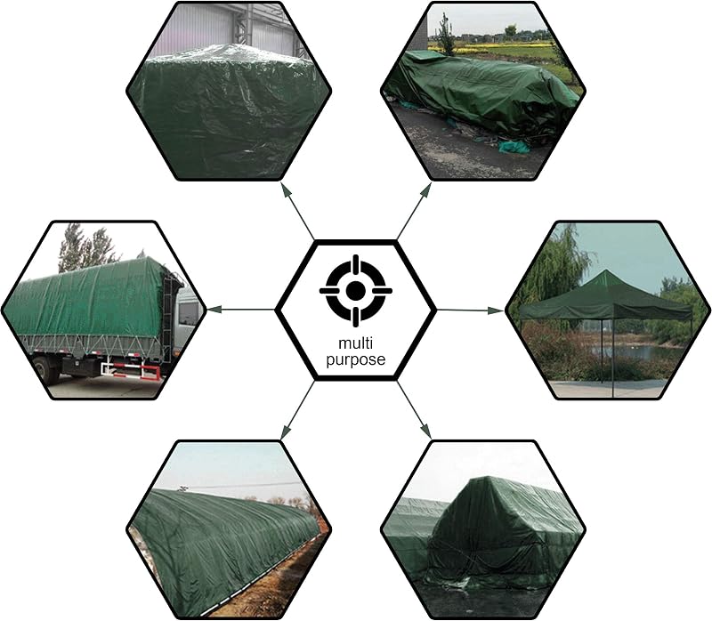 Lona verde impermeable 14x20ft 8mil multiusos