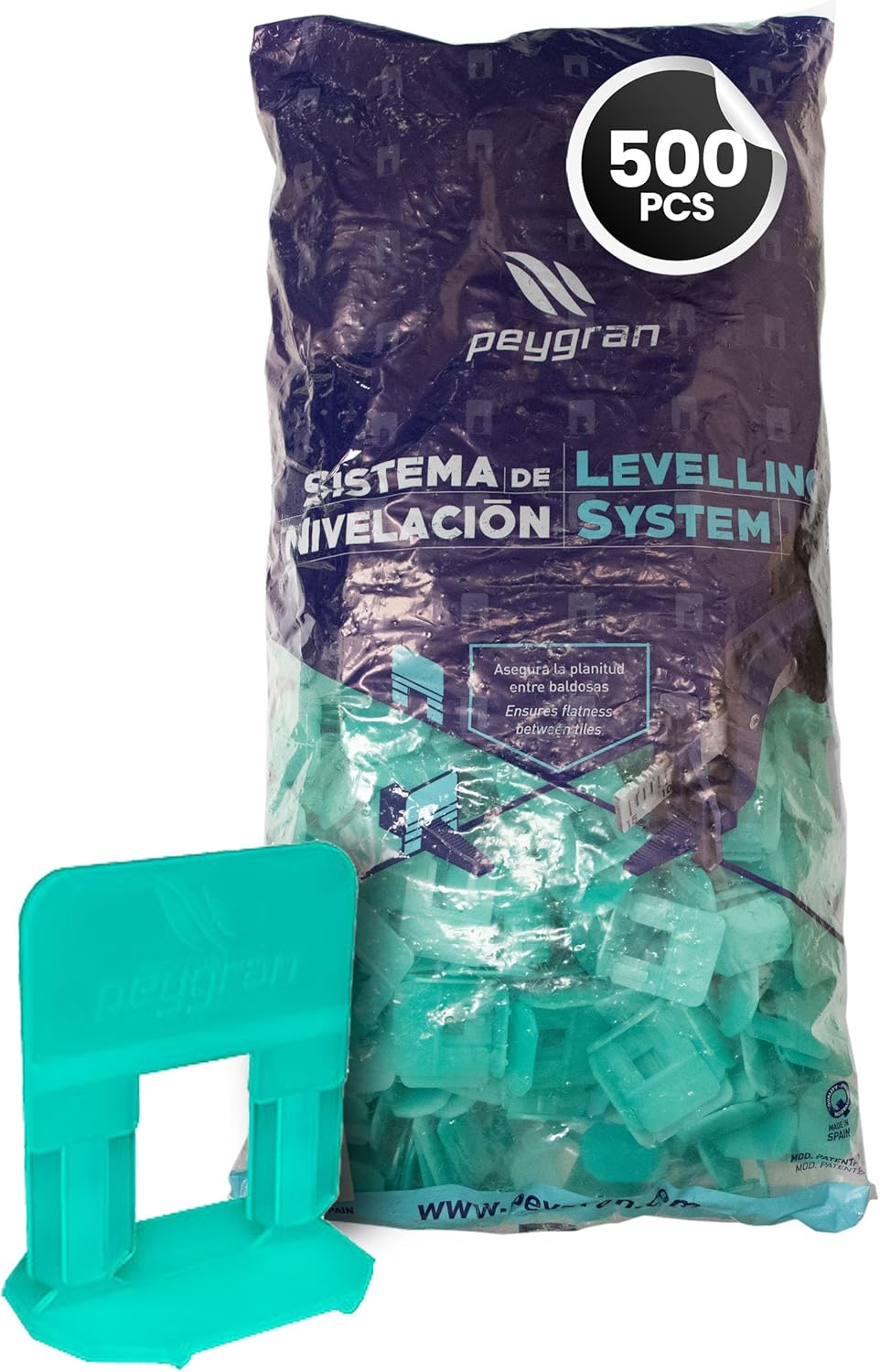 Sistema nivelación azulejos 1/8 pulg 500 clips PRO y