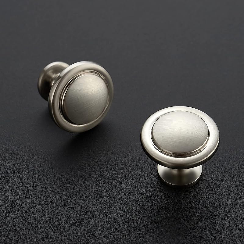 40 Tiradores Níquel Cepillado 1-1/4" Alacenas Cocina Cajones