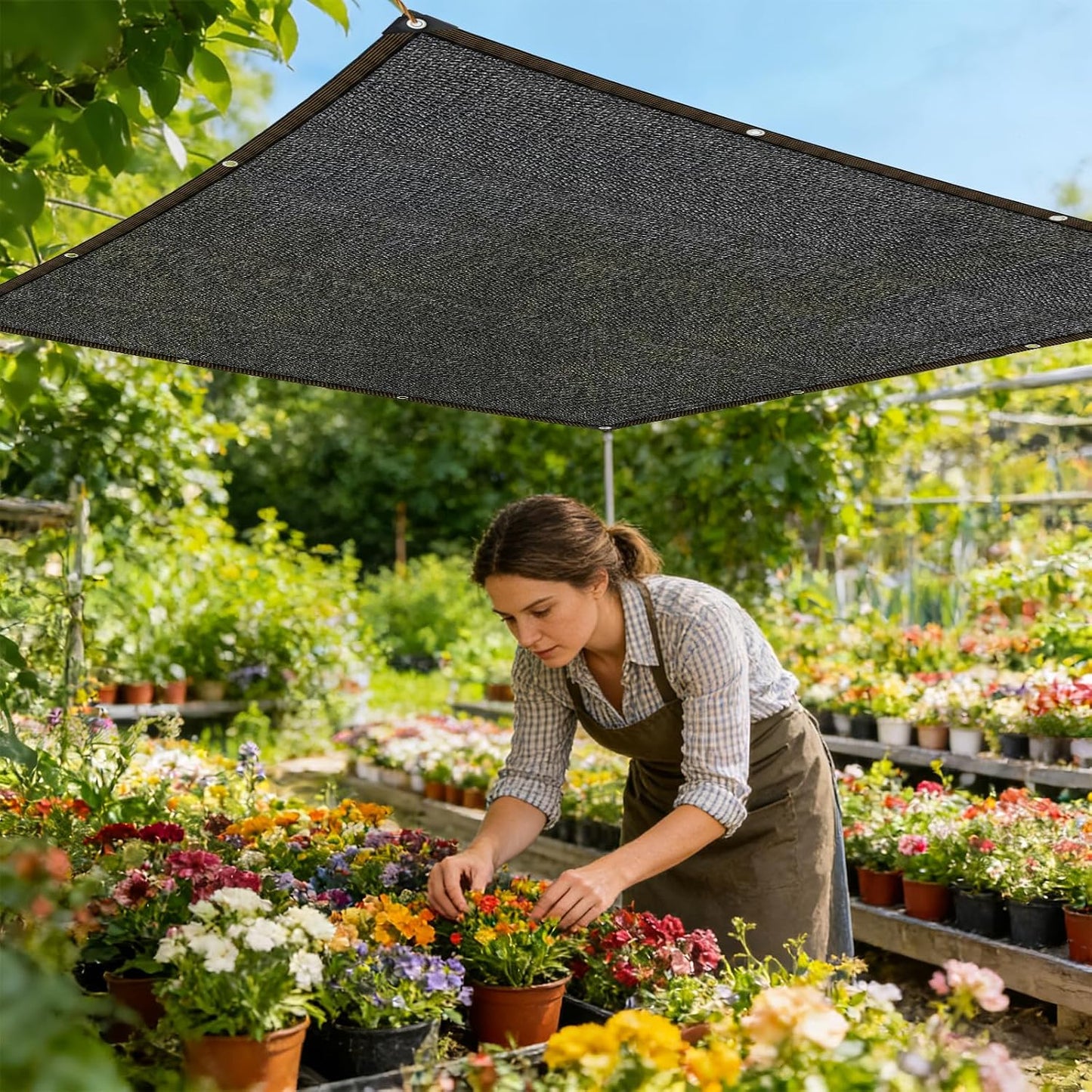 Lona malla 85-90% para jardín 6x3ft color negro